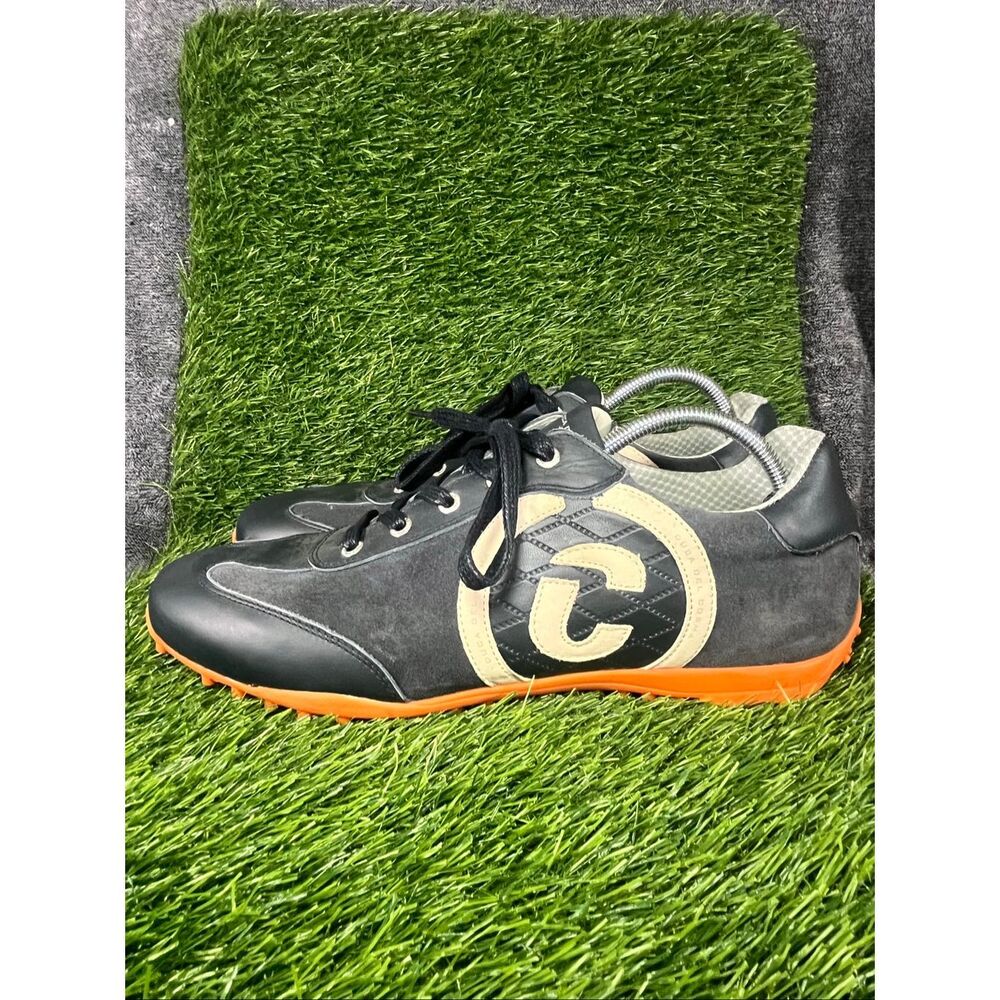 Duca Del Cosma Golf Shoes Men’s 12 EU 45 Navy Orange Spikeless Leather Suede